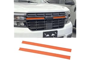 TOPINSTALL 22-24 Stylish Orange Front Middle Grille Insert Compatible with 2022-2024 Ford Maverick Accessories, Premium Silicone Bumper Grille Trim Insert Decorative Strips 2PCS (Not for 2025)