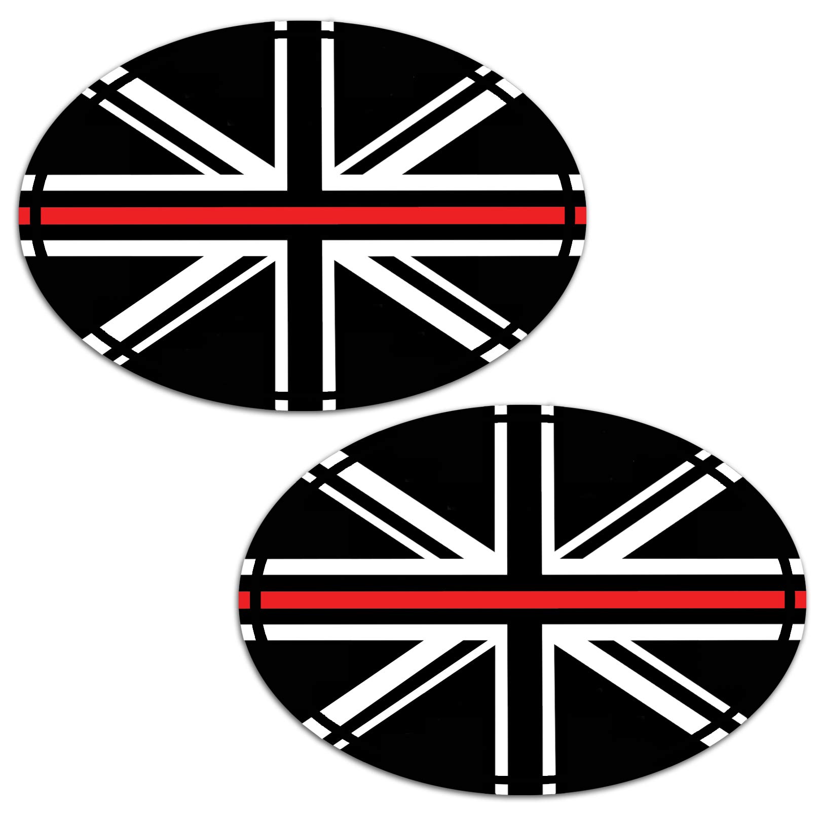 Biomar Labs® 2 x Vinyl Stickers Decals UK Union Jack England National United Kingdom Thin Red Line Flag Car Motorcycle Helmet B 241