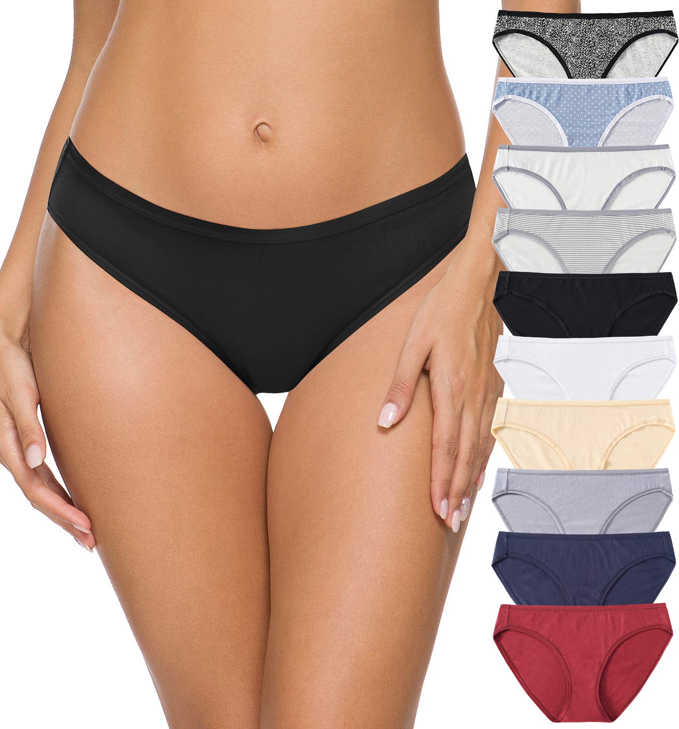 Women’s Underwear Cotton Hipster Panties Breathable Stretch Bikini Panties for Women Pack