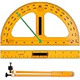 MotiMind 1 Set Large Mathematics Teaching Kit Including 1 Pcs Jumbo Teaching Ruler 1 Pcs Large Protractor 1 Pcs Geometry Compass Big Geometry Measurement Tool for Teacher Classroom Black Board