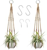 Augshy 2 Pcs Plant Hangers Macrame Hanging Planter with 4 Hooks 35 Inch
