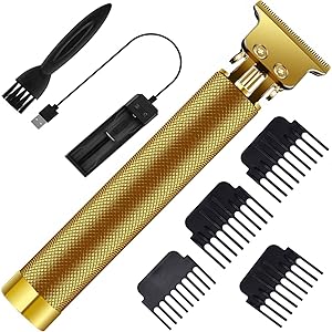 Winnieindustries Hair Clippers for Men, Clippers for Hair Cutting, Cordless Barber Hair Trimmer, Electric T-Blade Grooming Kit for Beard, Head and Face Shaver