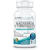 Kappa Nutrition Powered by Magbrain™ Magnesium L-Threonate Plant-Based, 420mg Elemental Magnesium (3 Capsules) from 2,253mg, 120 Vegan Capsules, Brain, Sleep & Muscle Support.