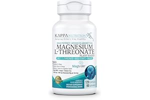 Kappa Nutrition Powered by Magbrain™ Magnesium L-Threonate Plant-Based, 420mg Elemental Magnesium (3 Capsules) from 2,253mg, 120 Vegan Capsules, Brain, Sleep & Muscle Support.
