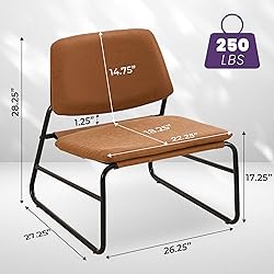 DAICO PU Faux Leather Orange Modern Accent Chair