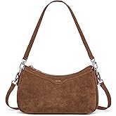 S-ZONE Leather Shoulder Bag for Women Small Crossbody Bags Hobo Purses with 2 Straps