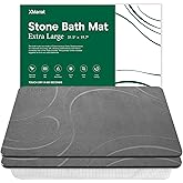 XMarrat Large Stone Bath Mat 2 Pack, 31.5'' x 19.7'' Super Absorbent Diatomaceous Earth Bath Mat Large, Quick Drying Non-Slip Diatomite Stone Bath Mats for Bathroom, Easy to Clean
