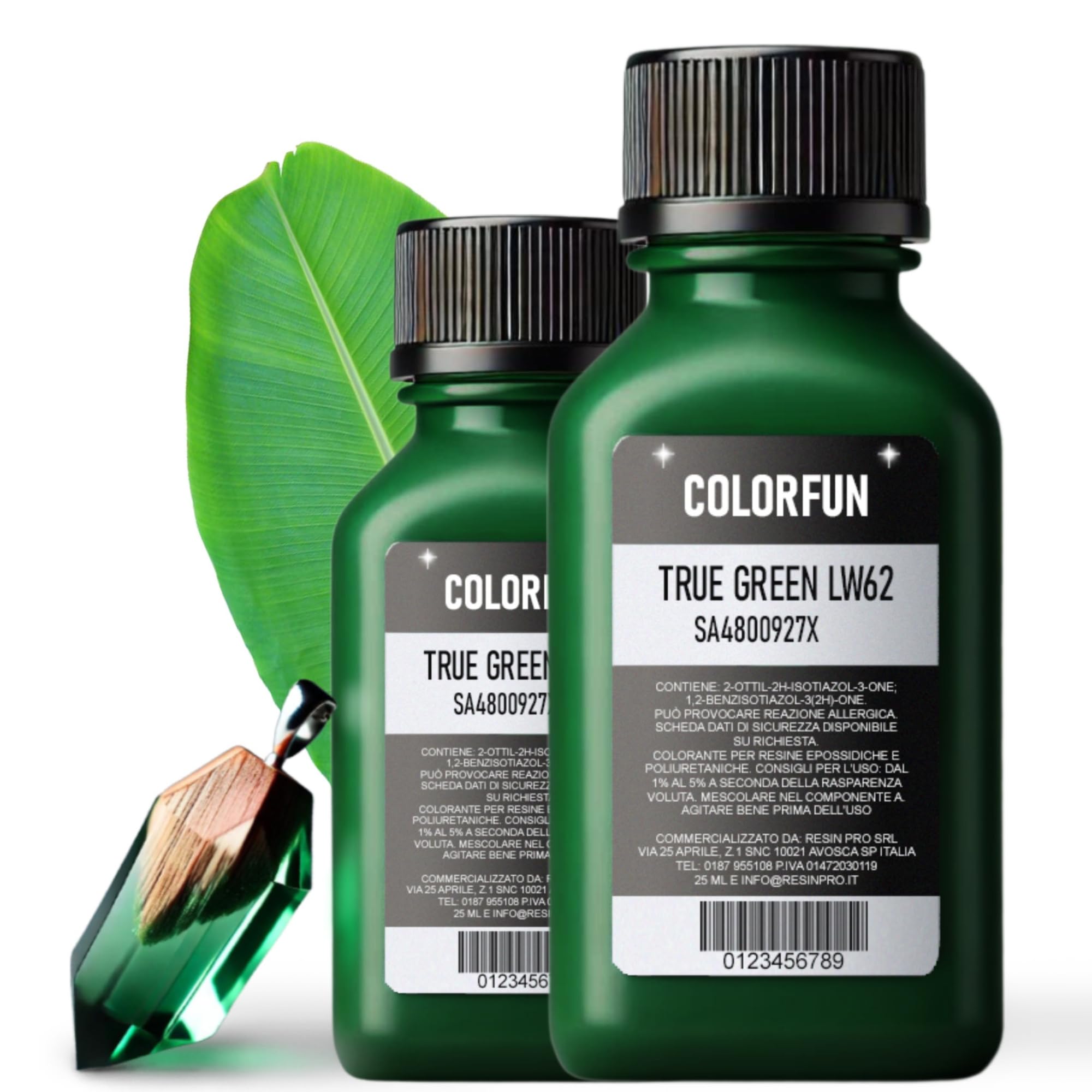 Resin Pro Colour Fun True Green Dye Colour, Colouring Liquid Pigment for Transparent Epoxy Resin, Ideal for Arts, Hobbies and DIY - 100 ml