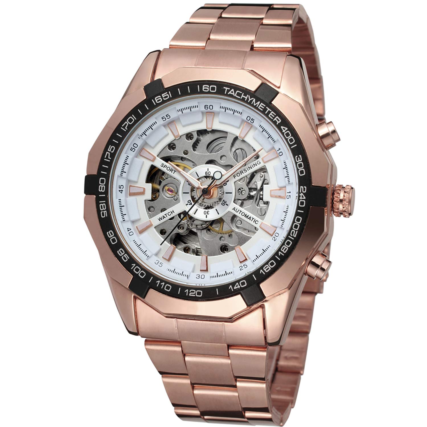 FORSINING Men's Automatic Self-Winding Dress Analog Stainless Steel Bracelet Round Watch FSG8042M4R1