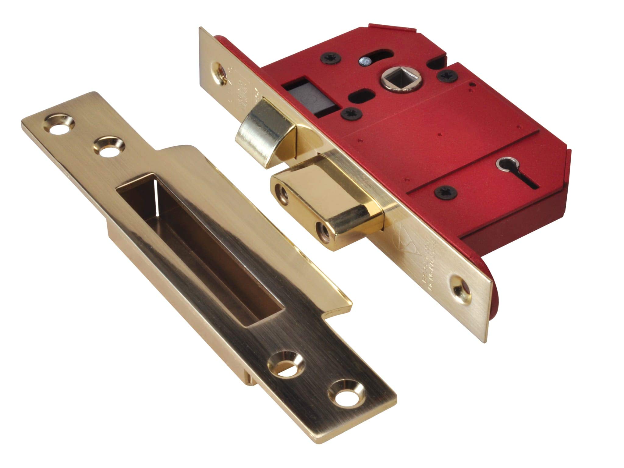 Union Locks Strongbolt 2200S BS 5-Lever Mortice Sash Lock 68mm - Polished Brass (Boxed)