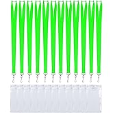 CANWELUX 12 Pack Bright Neon Green Breakaway Lanyard with Thick ID Holder for Schools, Office, Cruise (Neon Green,12 Pack)