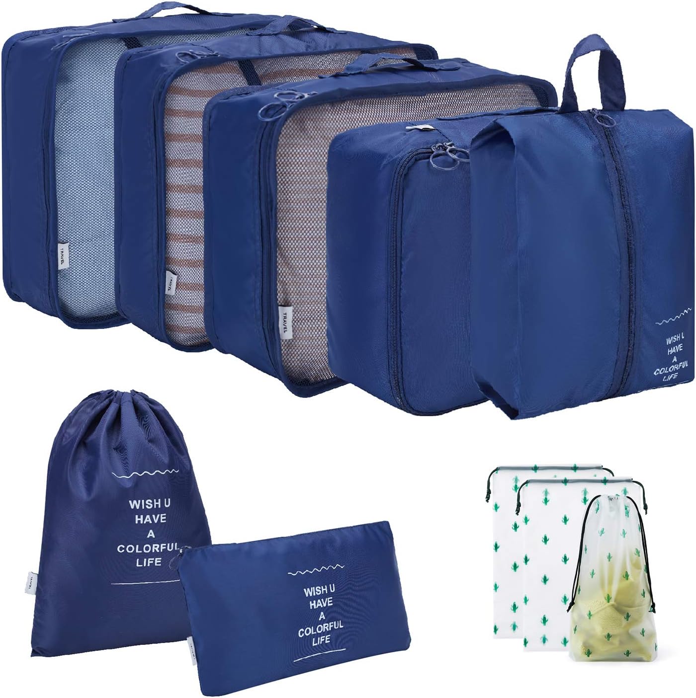 FADISH Packing Cubes,10 Pcs Compression Packing Cubes ，High Quality Durable Packing Organizers for Luggage