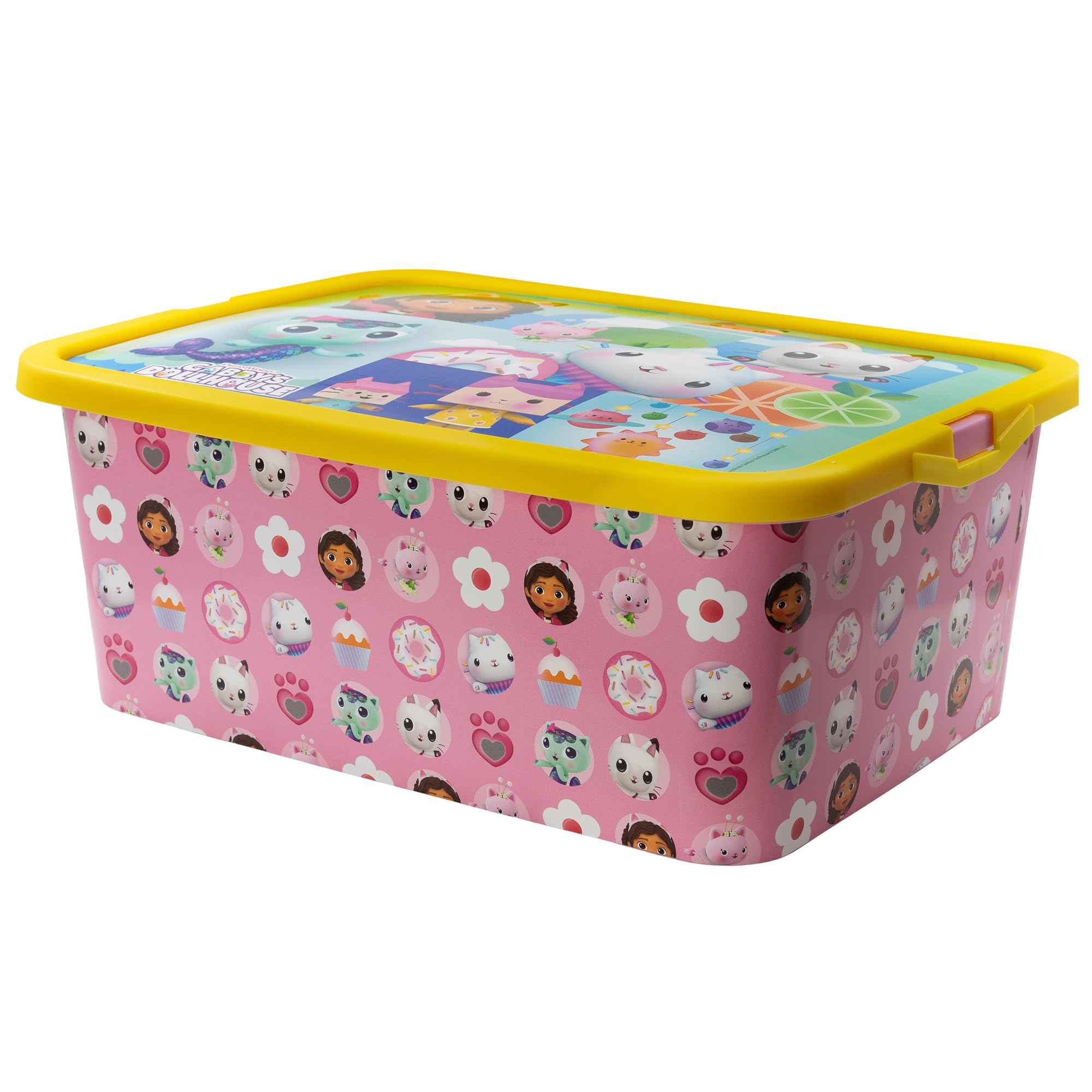 Stor Gabby's Doll House Storage Box Container with Click Lock Lid, For Kids, Bedroom, Playroom, Toys, BPA Free (13 Litre)