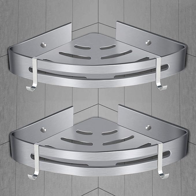 Bathroom Corner Shelves [2 Pack] Bath Shower Caddy Corner Storage Shelf