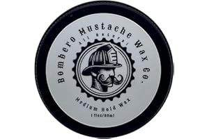 Mustache Wax Medium Hold - Bombero Mustache Wax Co. - Firm, Restyleable, Lasting Hold - Most Advanced All Natural Formula Holds up to Hard Work and Exercise - 1 OZ tin (Woodsy)