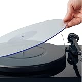 Hudson HiFi Acrylic Turntable Mat - Blue - Enjoy Richest Tones, Crispest Sonic Clarity, Tightest Bass - 11.75” Anti-Static Platter Slipmat w/Label Recess - Standard Vinyl LP Record Platters