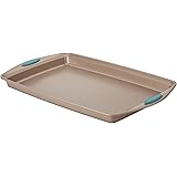 Rachael Ray Cucina Nonstick Bakeware with Grips, Nonstick Cookie Sheet / Baking Sheet - 11 Inch x 17 Inch, Latte Brown
