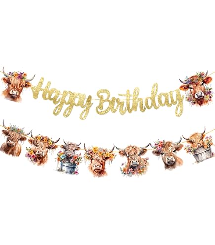 thumbnail image 2 of JeVenis Highland Cow Cake Topper & Party Favors - Highland Cow Baby Shower & Birthday Party Supplies 2 of 11