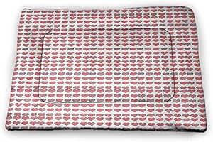 Medium Cat Food Mat I Love You are Not Sticky Recycle Happy Valentines Day Icons in Hand Drawn Style Romance Relationship 31