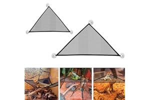 Ljxyloog 2Pack Bearded Dragon Lizard Hammock,Triangle Shape with Strong Suction Cup Reptile Breathable Mesh Hammock, Terrariu