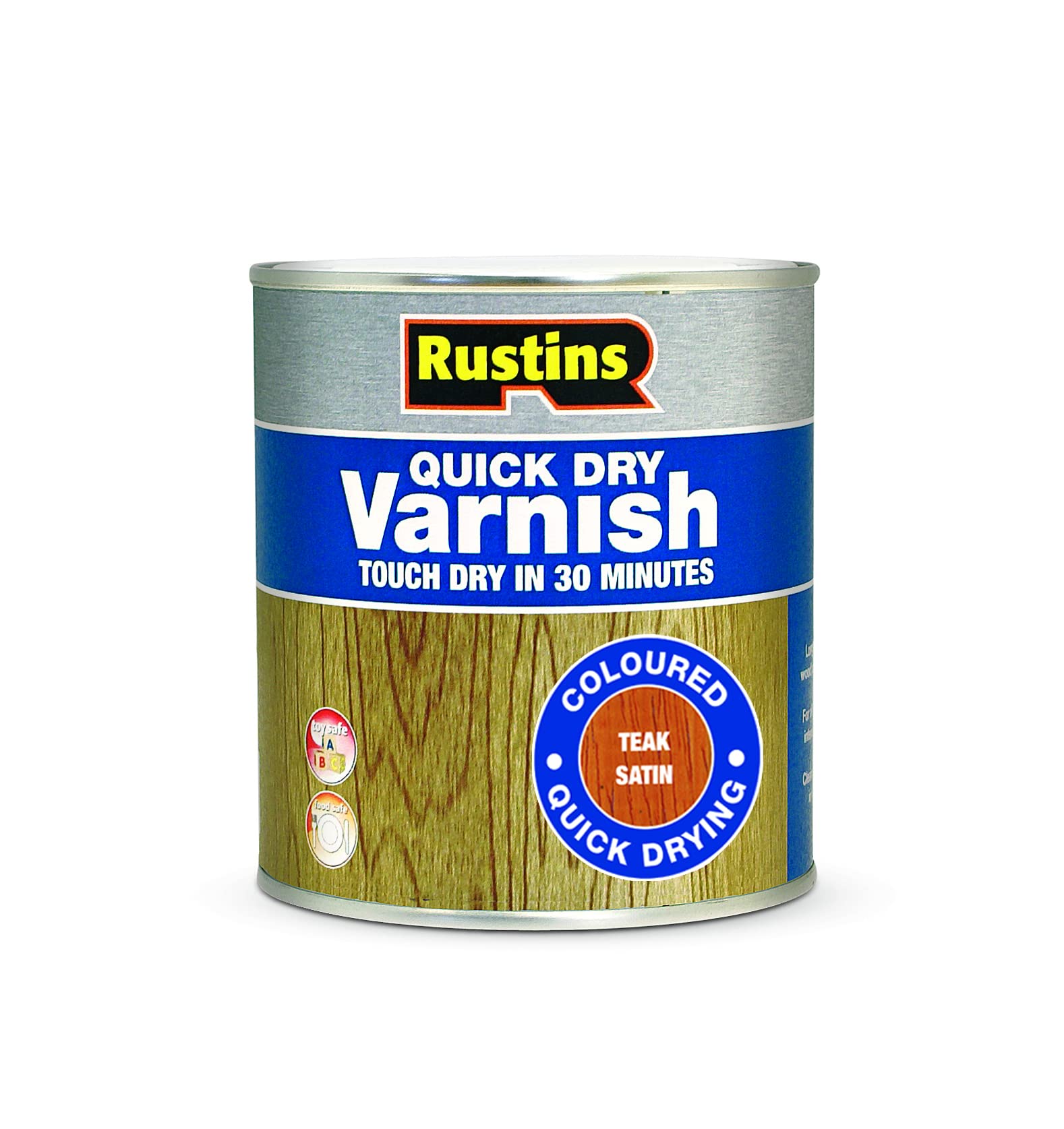 RUSTINS Quick Dry Varnish, Satin Teak, 1 L