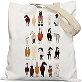 Lacosu Horse Tote Bags - Canvas Tote for Women, Horse Gifts, Reusable Shopping Bags
