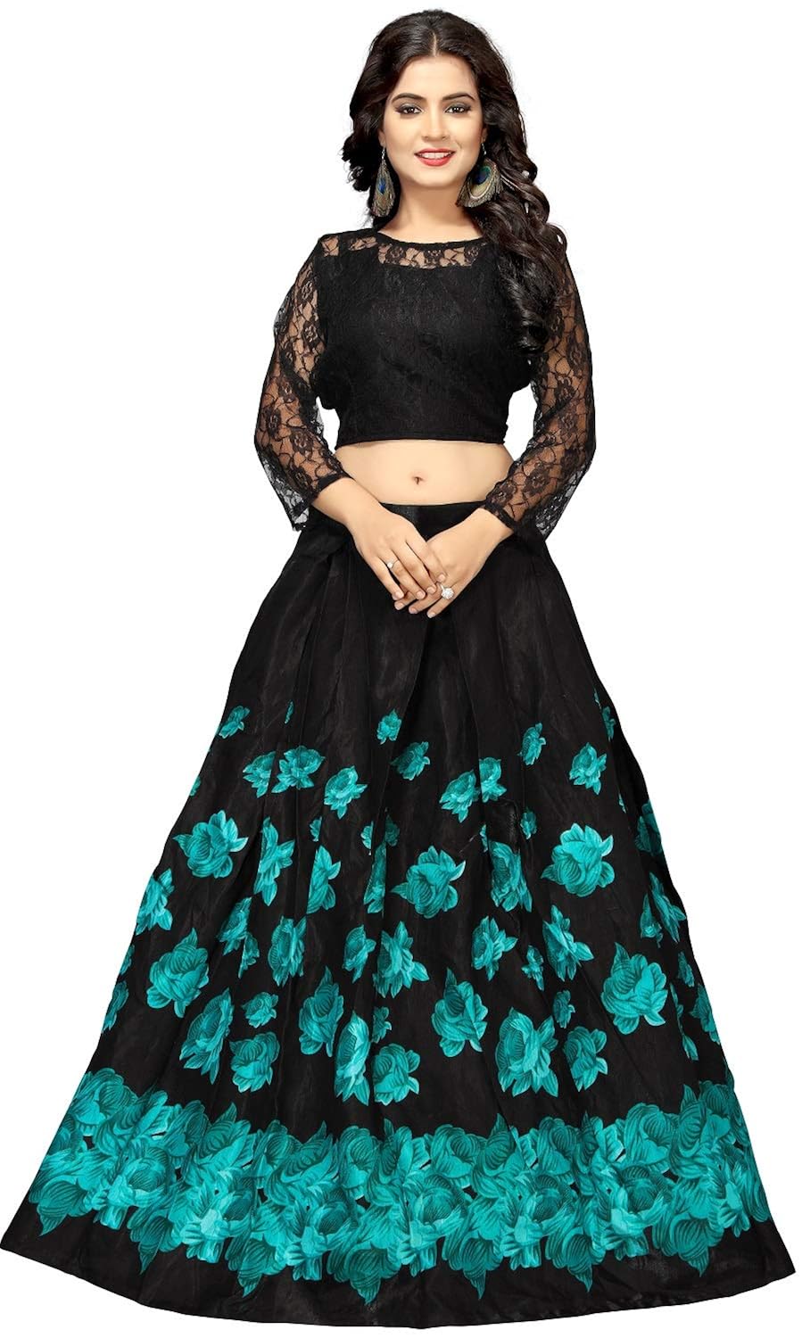 varudi fashion women's silk printed lehenga choli