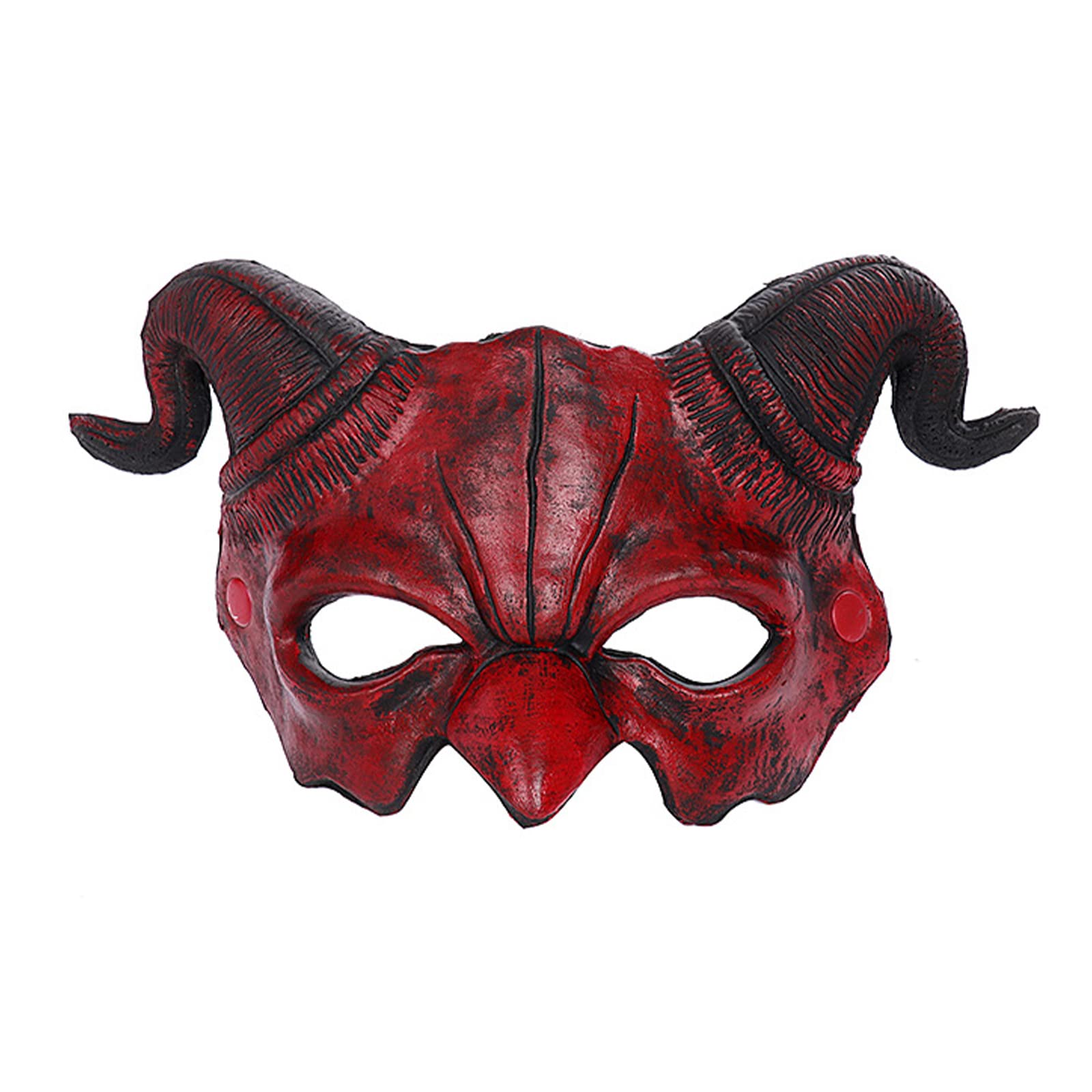 Halloween Half Face Scary Animal Mask,Carnaval Sheep Horn Ghost Devil Demon Mask,Easter Horror Headgear Festival Fancy Dress Samurai Cosplay Party Costume Prop Accessories for Adult — image 1