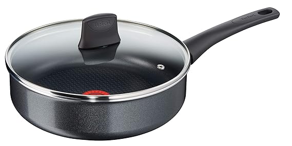 Tefal Elegance C36733 Schmorpfanne mit Deckel 26 cm, Aluminium, schwarz