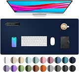 Aothia Office Mat 80x40cm PU Leather Desk Pad Non-Slip Dark Blue