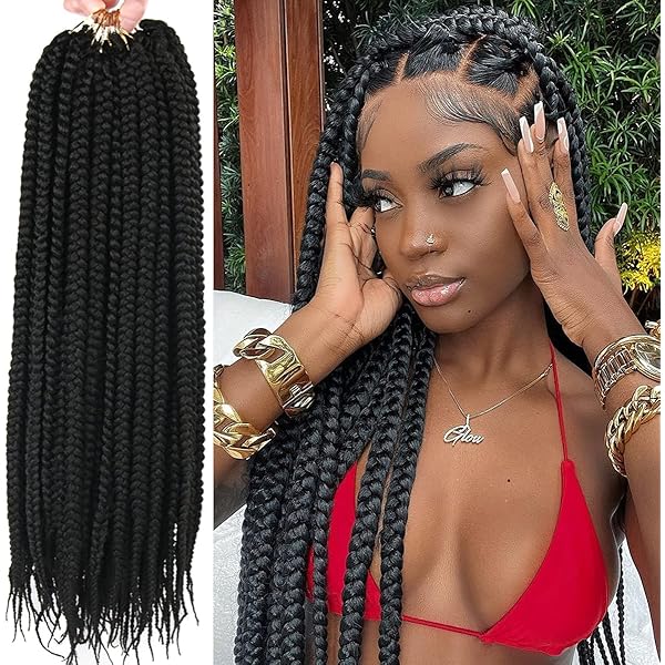 Admutty Havana Twist Häkelhaar, 45,7 Cm, 6 Packungen à 100 G, Farbe 1B, Für Senegalesische Zöpfe