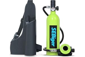 SEBiger S400plus Mini Scuba Tank 1.0L Portable Mini Diving Tank Reusable Pony Bottle Up to 20 Minutes Diving Air Tank Kit Diving Oxygen Cylinder for Underwater Exploration Rescue