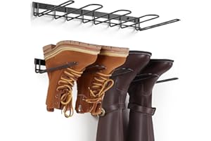 YOFIVI Wall Mounted Shoe Rack Boot Rack Organizer Tall Boots - 2 Pack Metal Boot Holder Heavy Duty Wader Hanger for Cowboy Bo