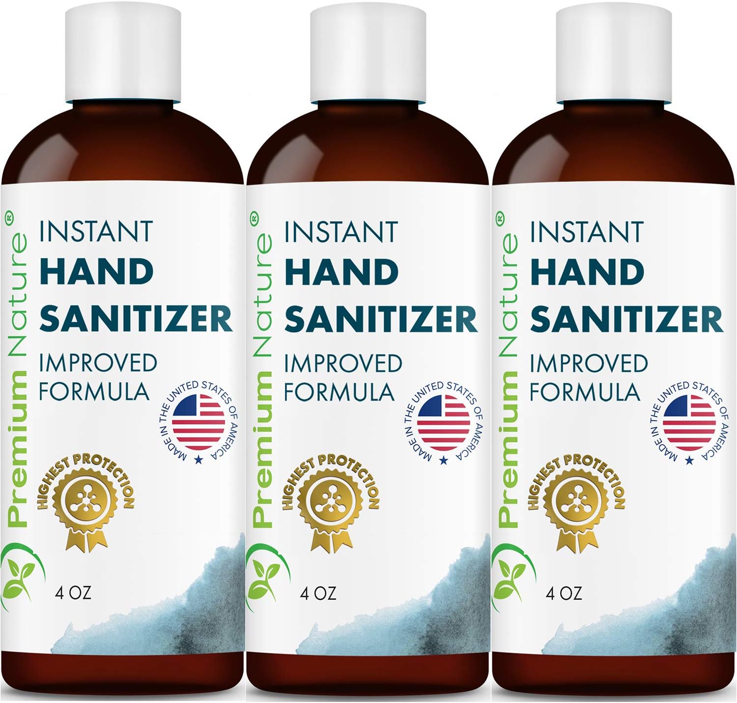 Instant Hand Sanitizer Gel - Value Size Advanced Natural Hand Sanitize Cleaner Portable Aloe Vera Moisturizer 4 oz 3 Pack