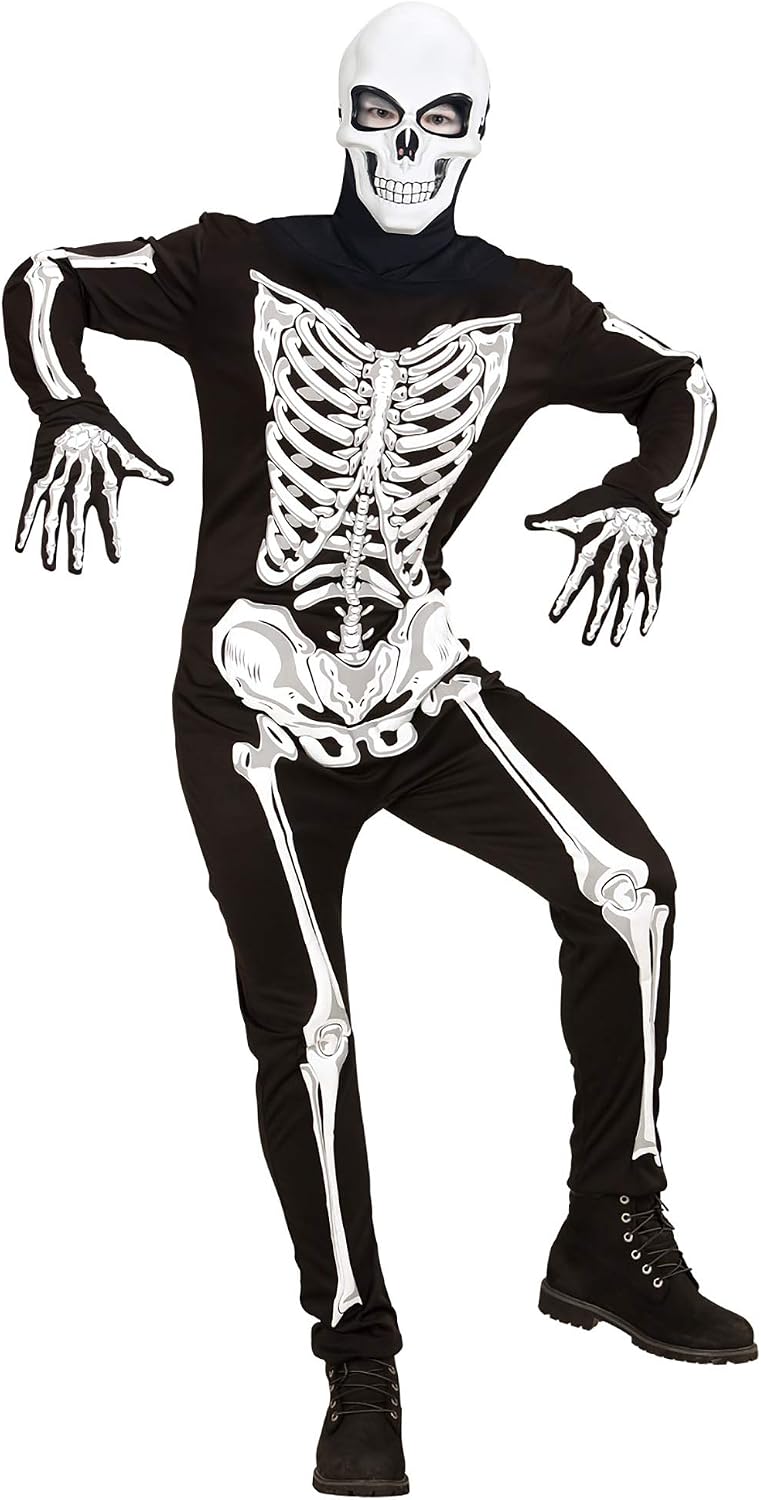 Widmann Skull Half Fcae Mask Skeleton Ghost Halloween Fancy Dress Accessory, White, ?40 x 16.5 x 7.3 cm - Image 5