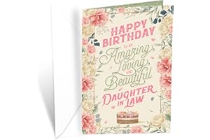 Prime Greetings Daughter In Law Birthday Card, Made in America, Eco-Friendly, Thick Card Stock with Premium Envelope 5in x 7.75in, Packaged in Protective Mailer