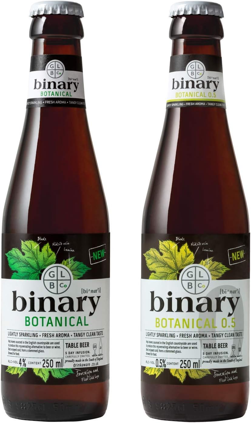 BINARY BOTANICAL - Award winning wine-lovers beer. Tangy, aromatic & brewed for food. Vegan | Gluten Free | 12 x 250ml Mixed Case