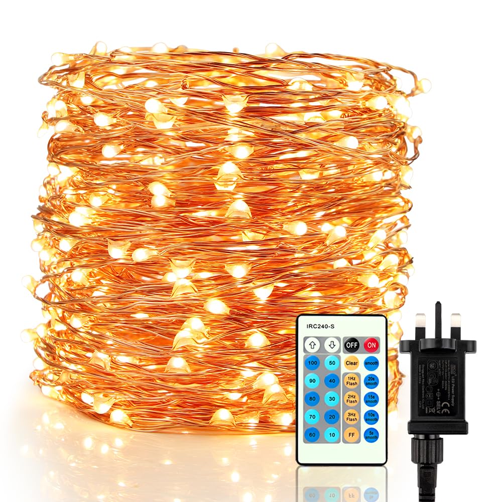 Speclux Fairy Lights Plug in Mains Powered with Remote, 30M 300 LEDs Waterproof Copper Wire String Lights，Dimmable Remote Control Starry Fairy Lights for Bedroom, Camping DIY Wedding Decoration Party — image 1