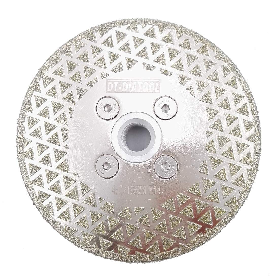 DT-DIATOOL Diamond Cutting and Grinding Discs 4 Inch / 105mm x M14 Single Side Coated Electroplated for Granite Tile Marble Stone