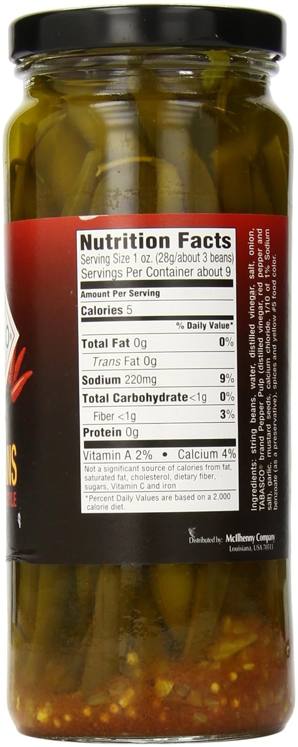 Tabasco Nutrition Facts Label Label Ideas