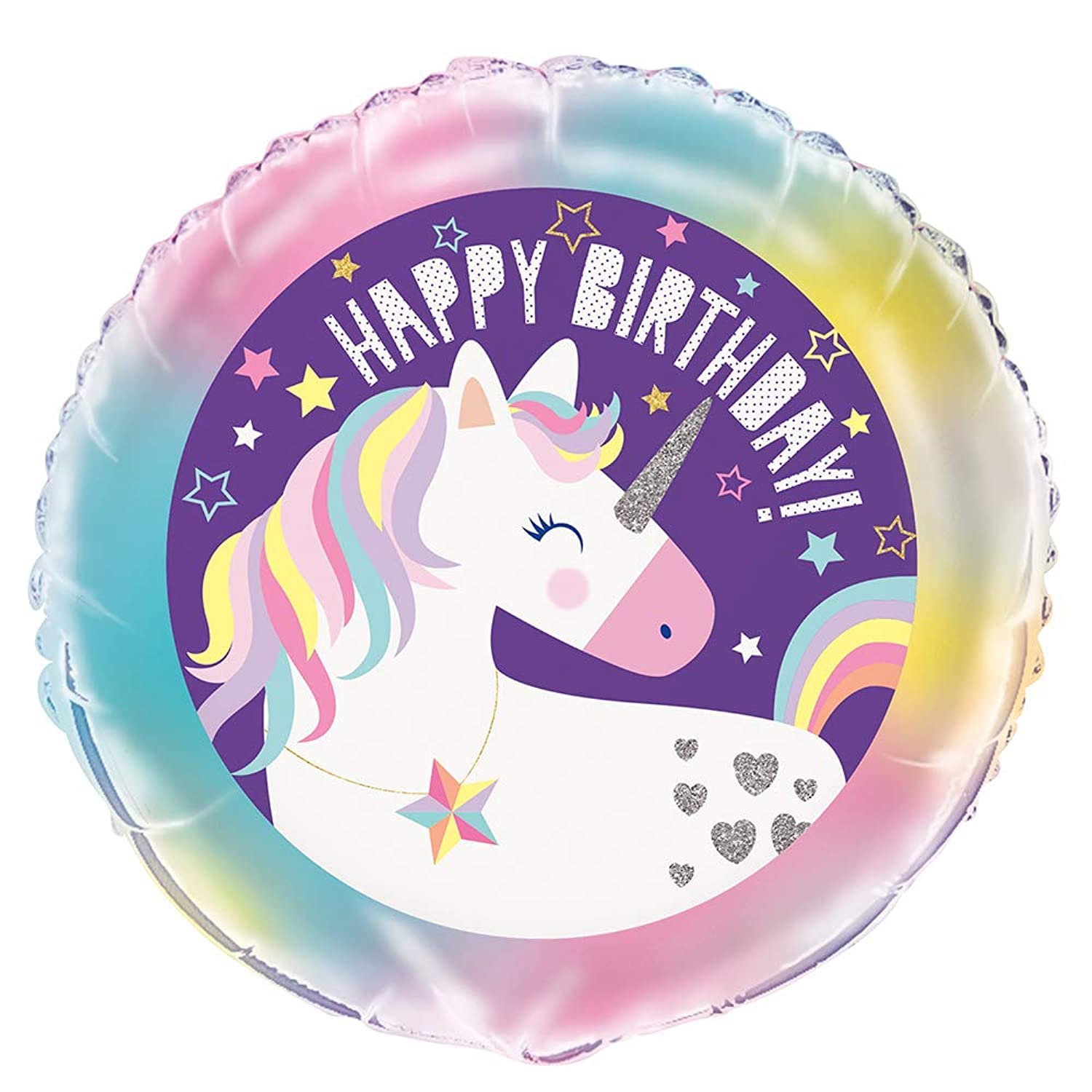 Majestic Unicorn Round Foil Balloon (45cm) - Vibrant Multicolor Design - Ideal for Enchanting Parties & Celebrations - 1 Pc