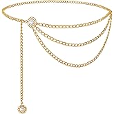 WERFORU Women Metal Waist Chain Belt Metal Dress Chain Belts for Women Western Chain Waistbelts for Dress