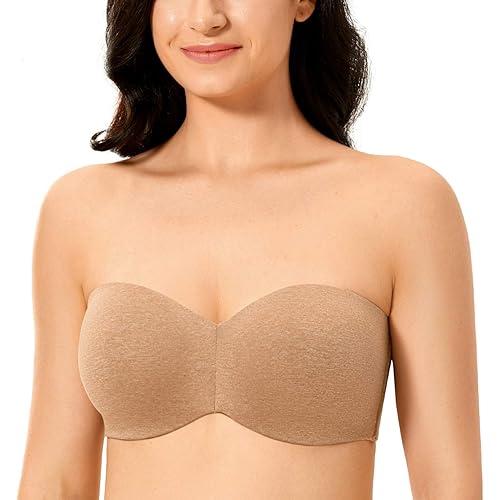DELIMIRA Women's Strapless Bra Unlined Underwire Minimizer Plus Size Support