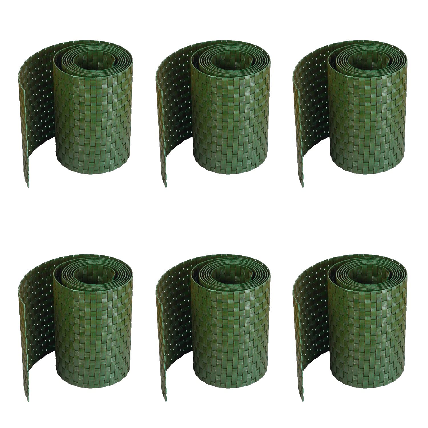 workingHOUSE Polyrattan Privacy Screen Strips for Double Bar Mesh - Weatherproof Strips for Fence, Balcony and Terrace 255cm Length x 19cm Height (6 x Green)