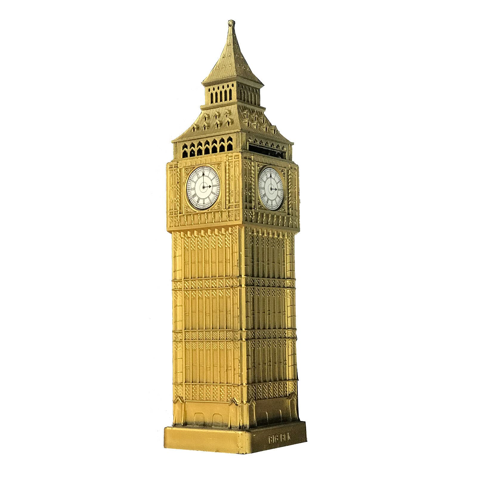 Money Boxes London Big Ben Money Box Made of Plastic with Metal Parts, Antique Style, Unisex, Metalic Gold