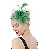 Fascinators Hat Flower Cocktail Lace Mesh Feathers Headband Clip for Women Tea Party Wedding Vintage Derby Hats