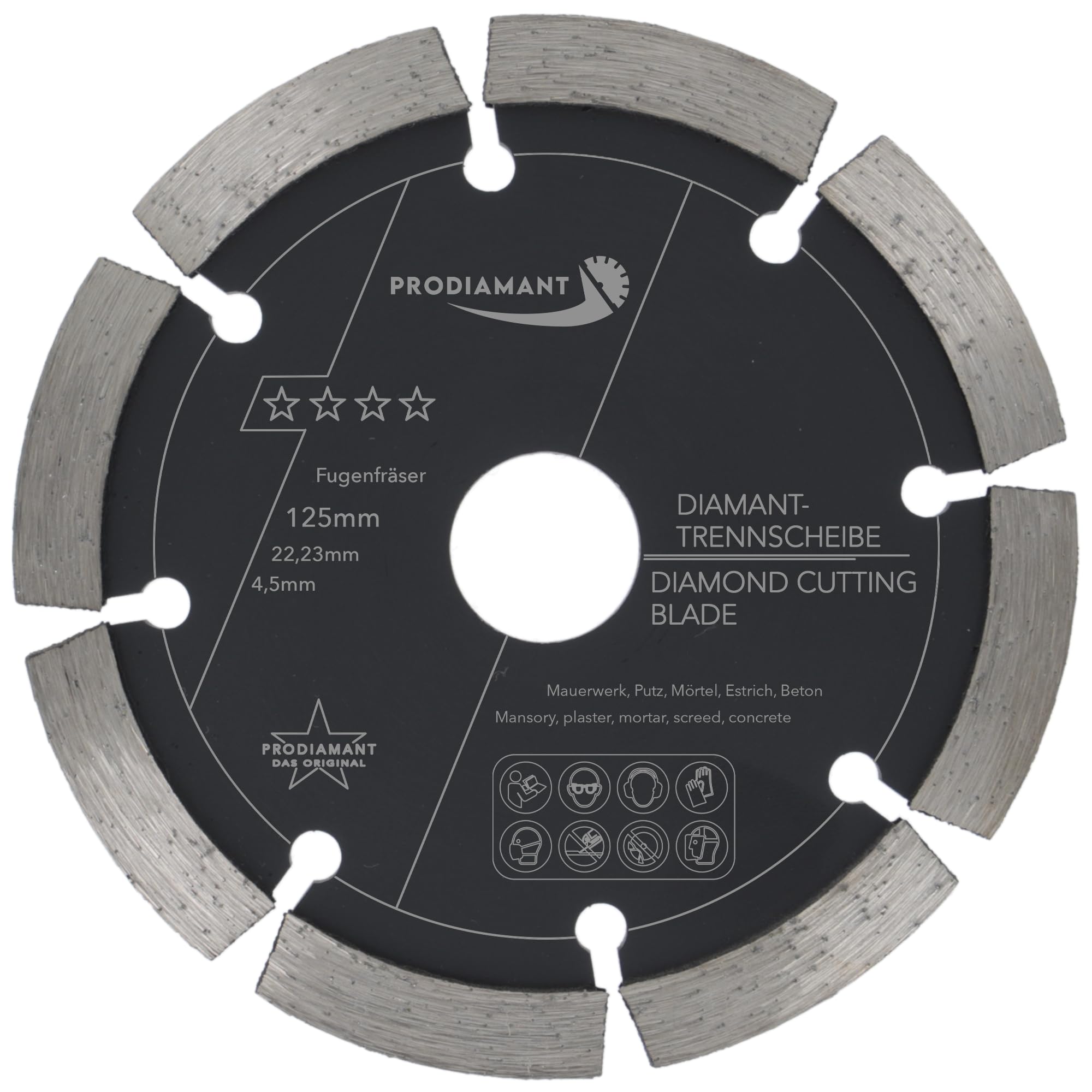PRODIAMANT joint cutter ø 5 inch 125 mm width 4,5mm for mortar concrete masonry and plaster 10mm diamond segment professional quality