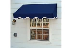 Easyawn Door and Window Sunbrella Canvas Awning / 5 Colors and 3 Sizes/Classic Awning (Navy 4 feet Wide)