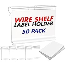 Pegboard Label Holders - 100 Pack, 2.5 X 1.25 Inch, Clear UPC Ticket Display For Retail & Garage