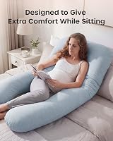 Nuliie Pregnancy Pillow U Shaped Full Body Pillow with Cooling Cover view 3